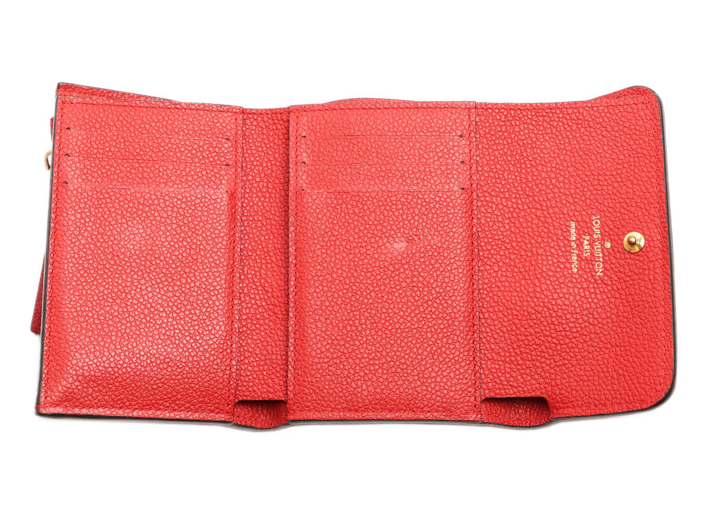 Louis Vuitton Red Leather Empreinte Pont Neuf Wallet