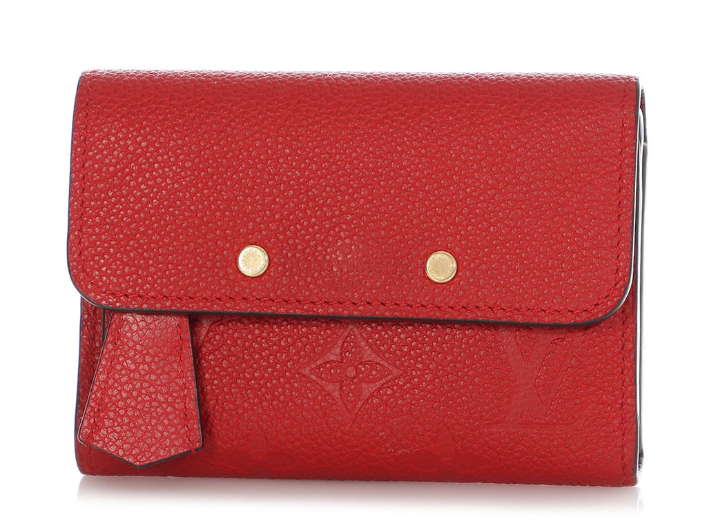 Louis Vuitton Red Leather Empreinte Pont Neuf Wallet