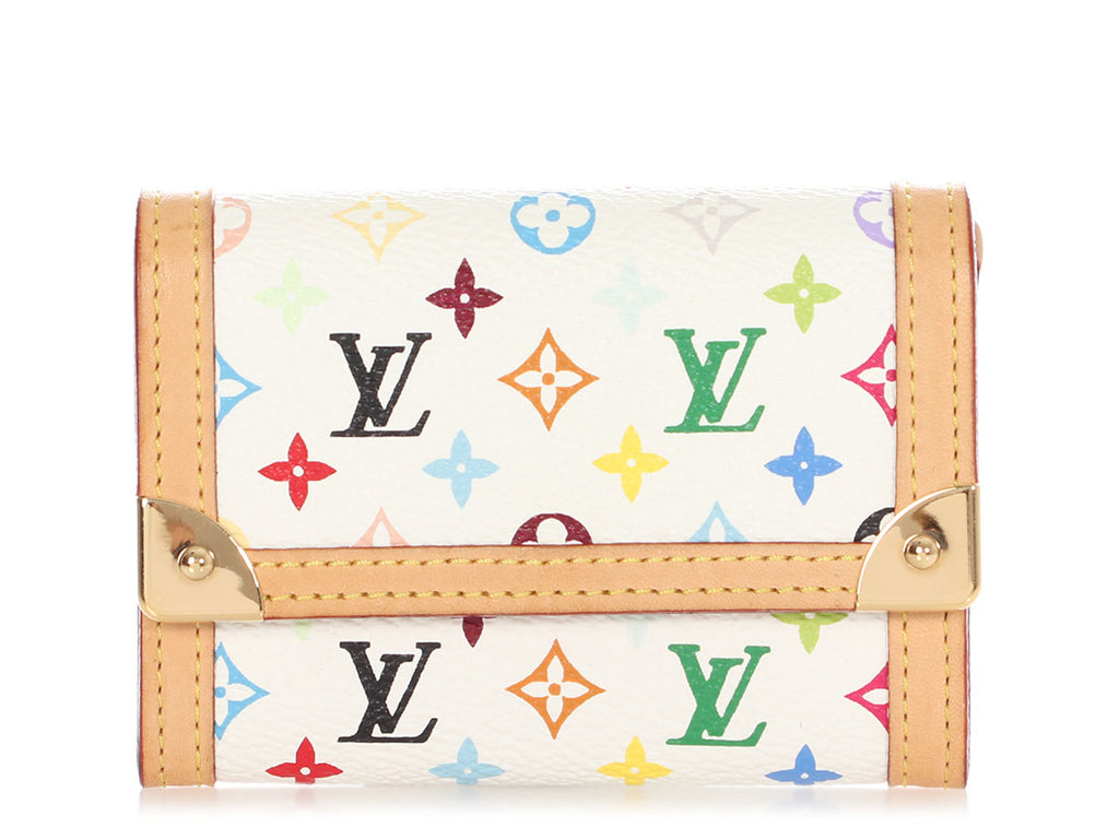 Louis Vuitton White Multicolore Monogram Porte Monnaie Plat Wallet