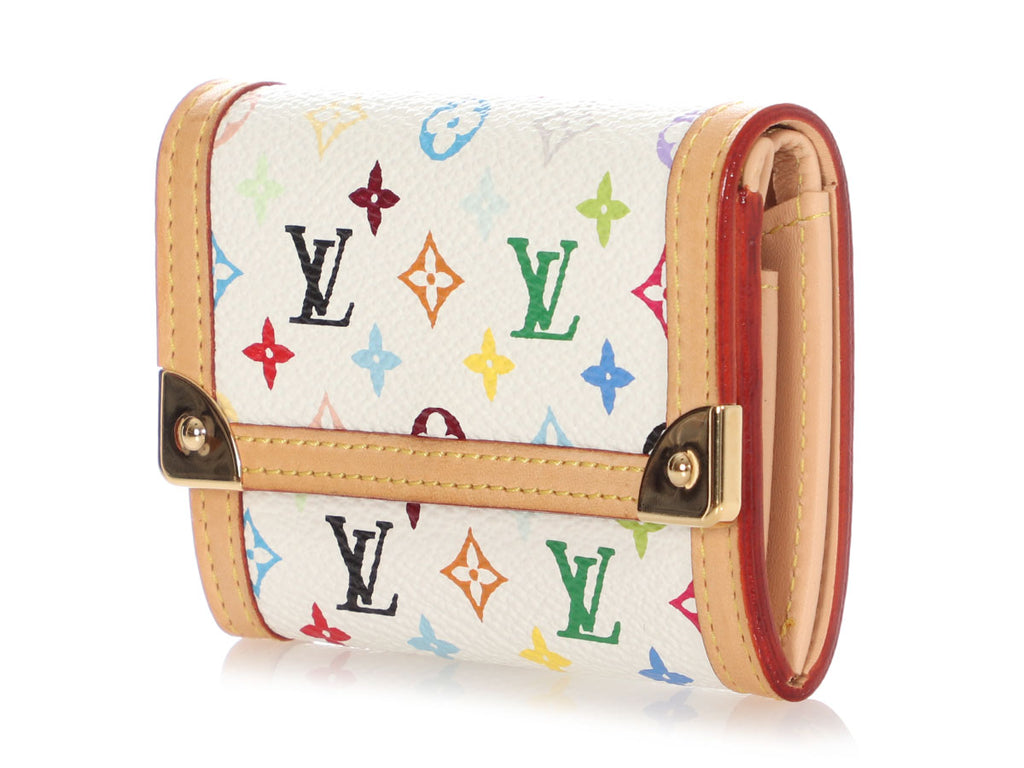 Louis Vuitton White Multicolore Monogram Porte Monnaie Plat Wallet