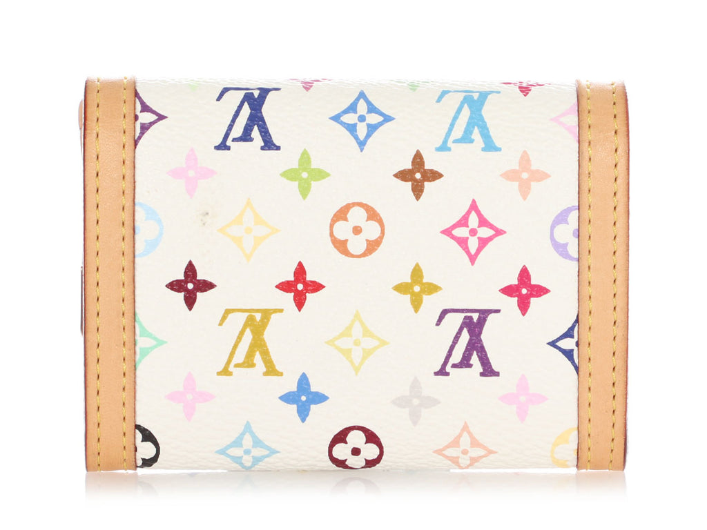 Louis Vuitton White Multicolore Monogram Porte Monnaie Plat Wallet