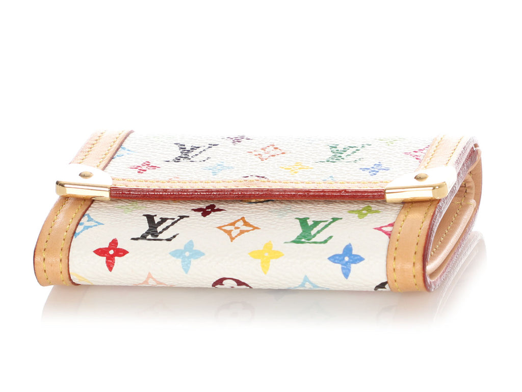 Louis Vuitton White Multicolore Monogram Porte Monnaie Plat Wallet