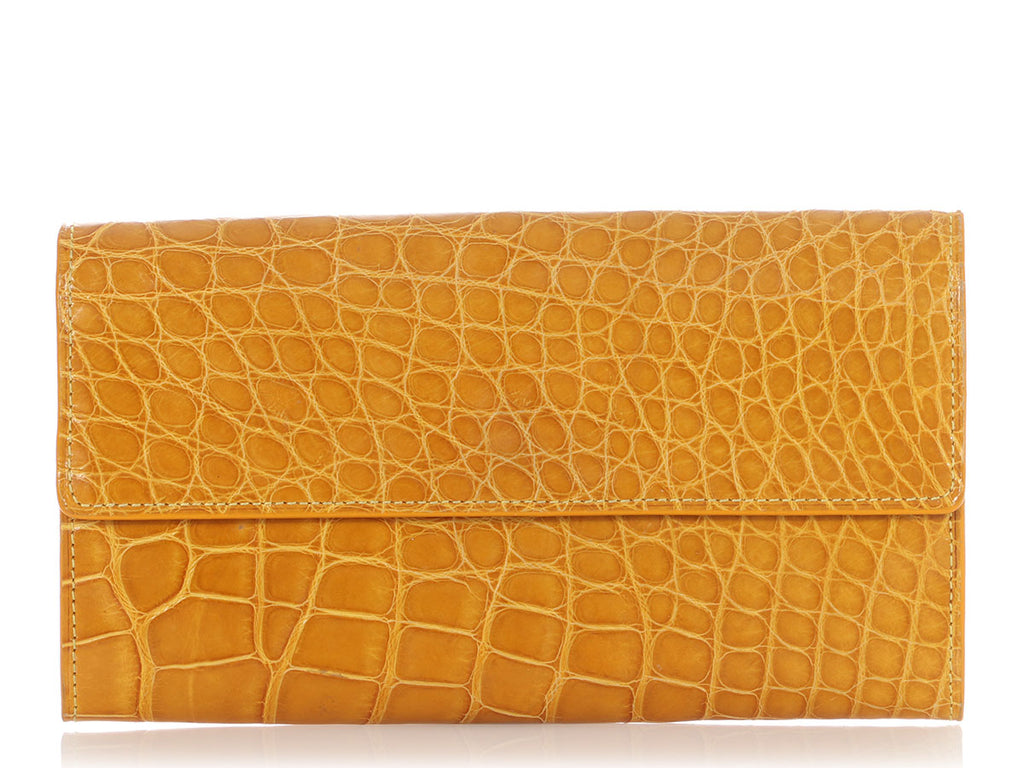 Louis Vuitton Yellow Alligator Long Wallet