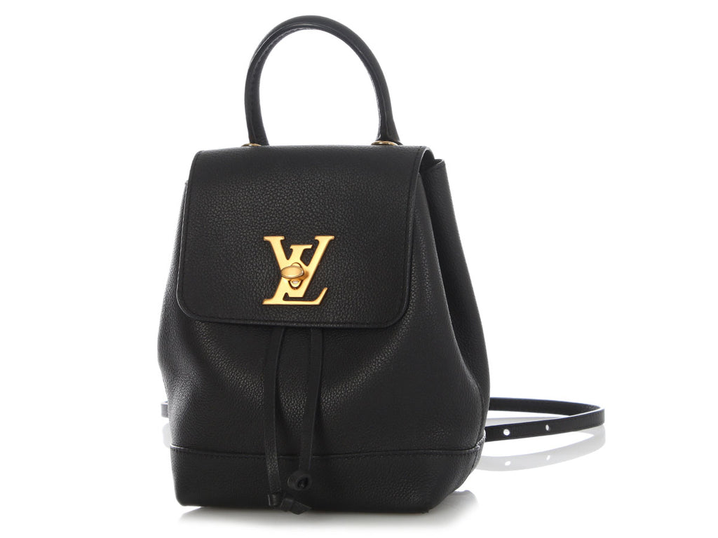 Louis Vuitton Mini Black Leather Lockme Backpack