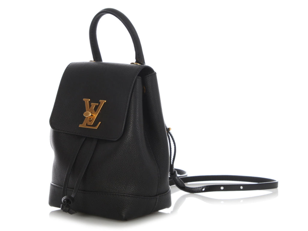 Louis Vuitton Mini Black Leather Lockme Backpack