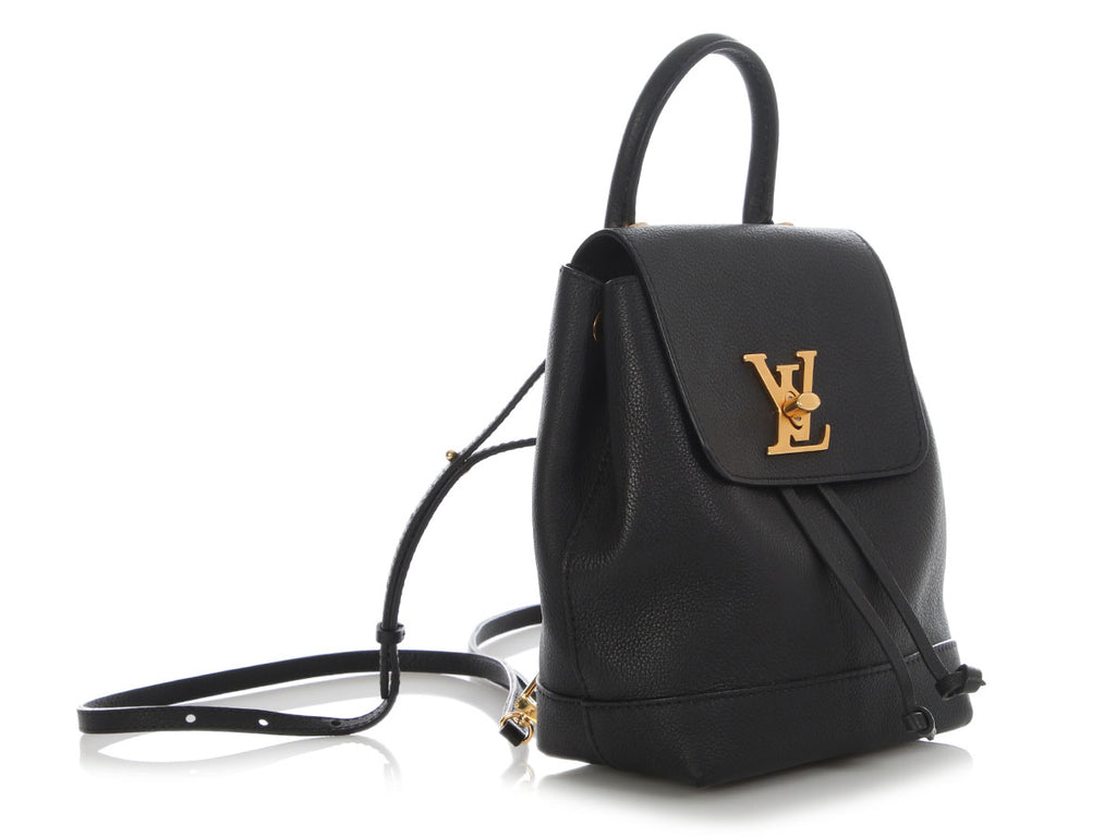 Louis Vuitton Mini Black Leather Lockme Backpack