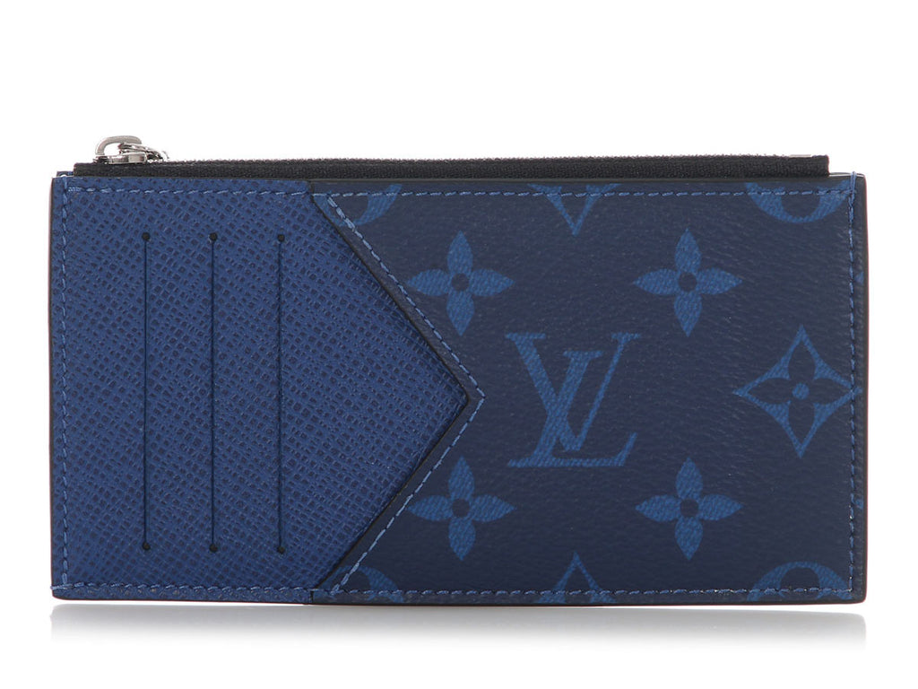 Louis Vuitton Blue Monogram Taigarama Coin Card Holder