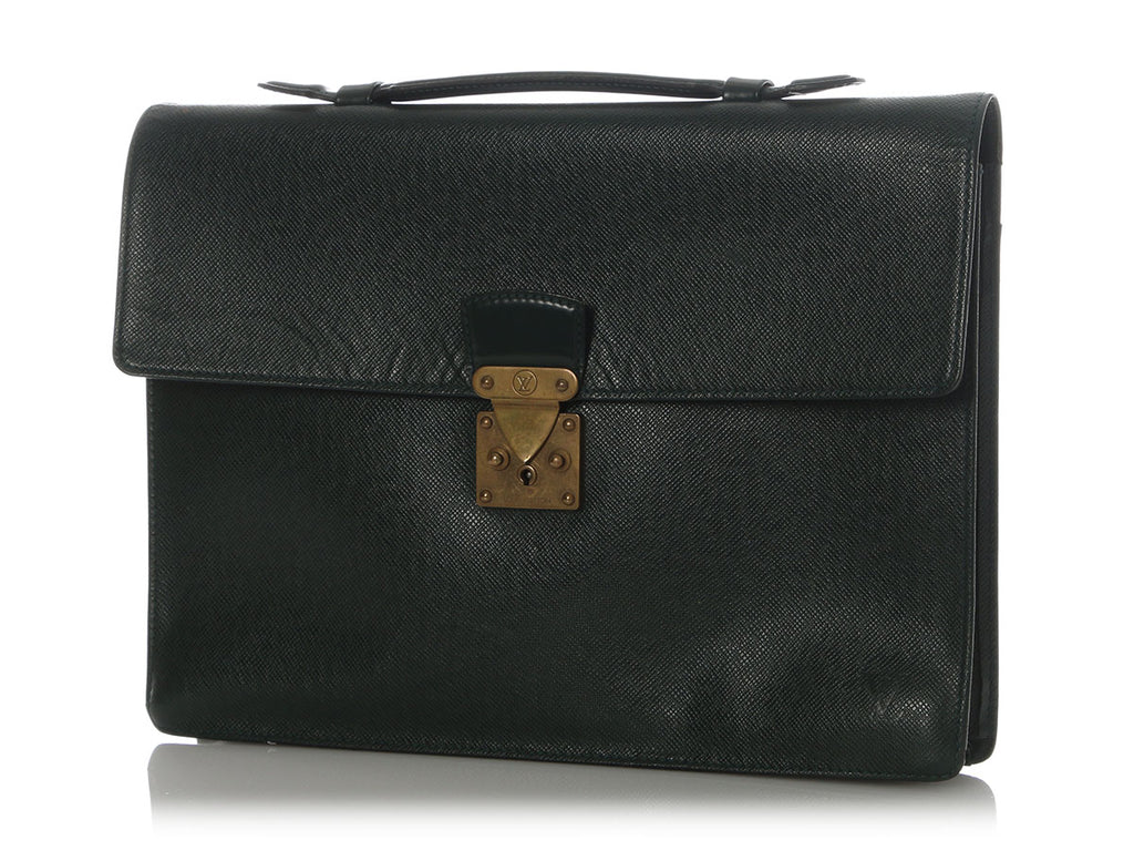 Louis Vuitton Vintage Green Taiga Serviette Kourad Briefcase
