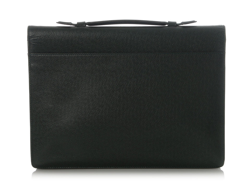 Louis Vuitton Vintage Green Taiga Serviette Kourad Briefcase