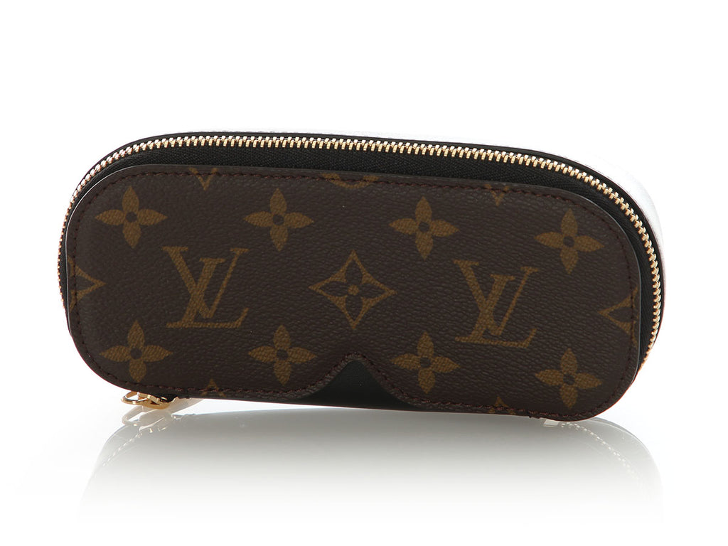 Louis Vuitton Monogram and Black Leather Sunglasses Pouch GM