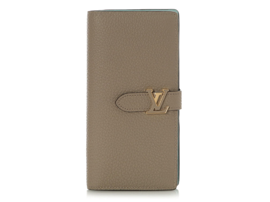 Louis Vuitton Beige Pebble Taurillon LV Vertical Wallet