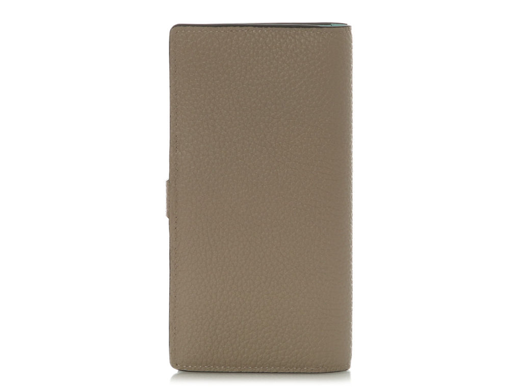 Louis Vuitton Beige Pebble Taurillon LV Vertical Wallet