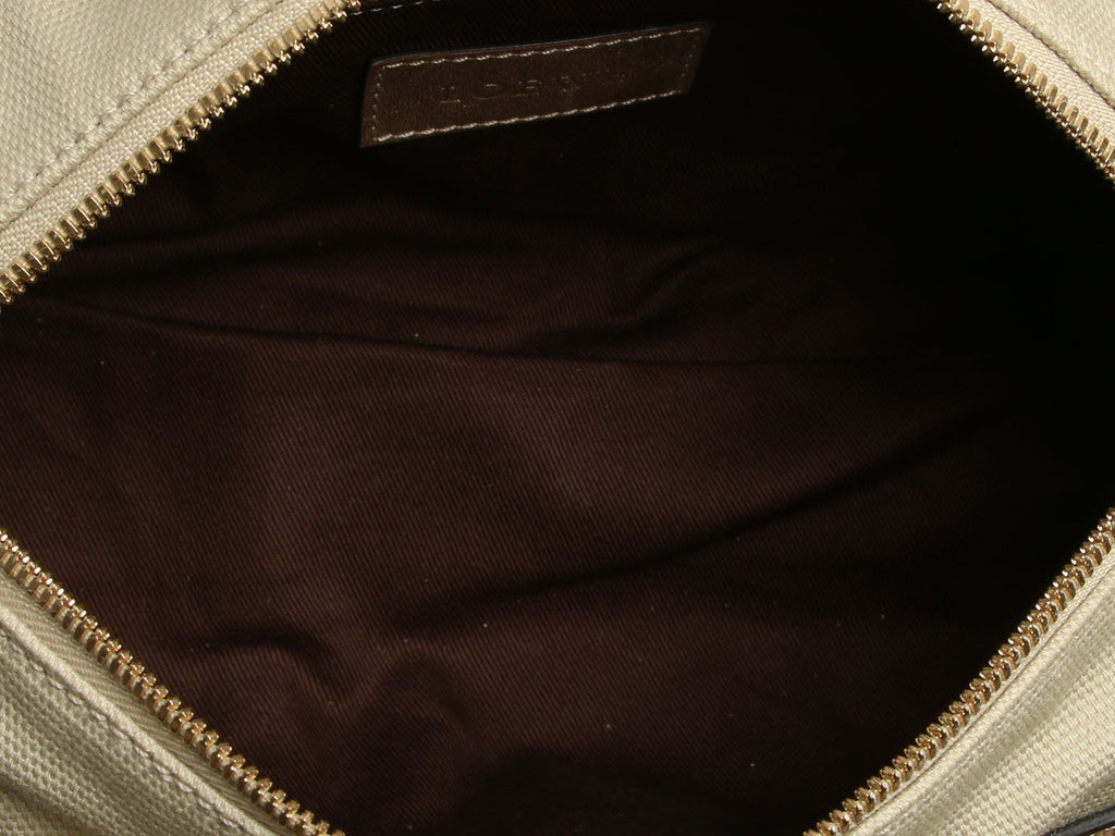 Loewe Gold and Beige Canvas Bolso Duffle Bag