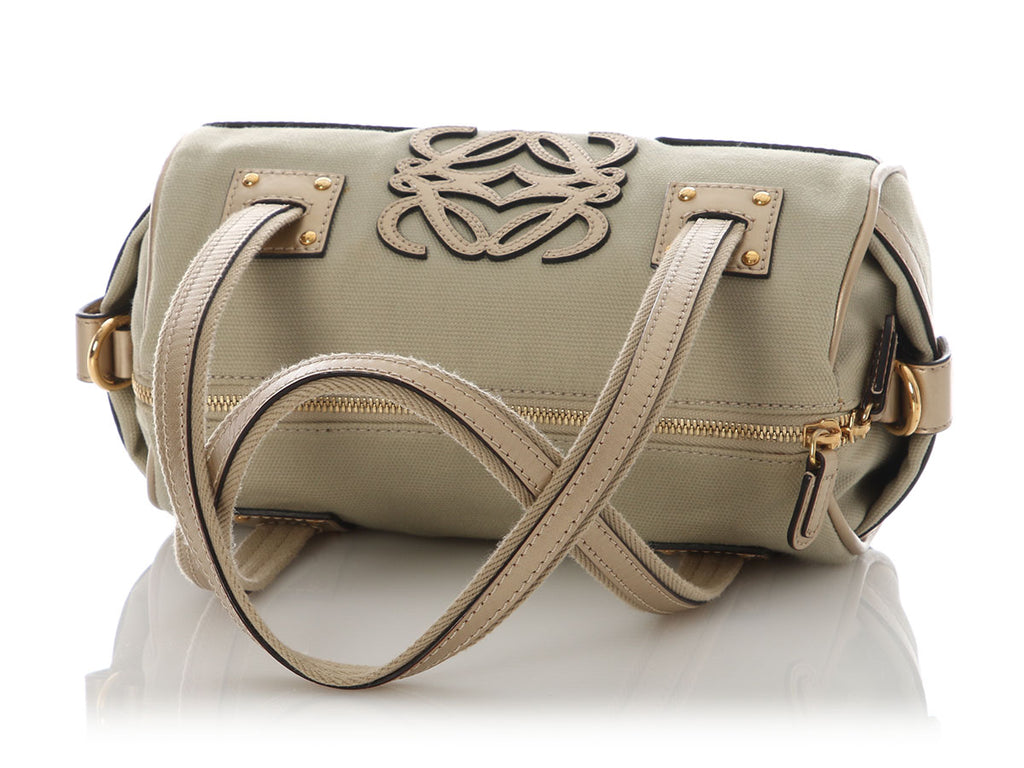 Loewe Gold and Beige Canvas Bolso Duffle Bag