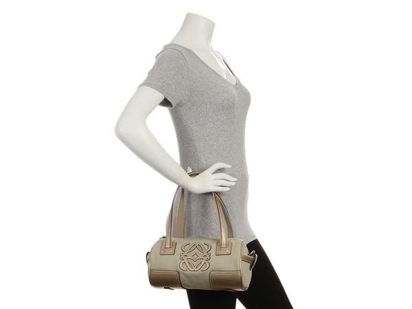 Loewe Gold and Beige Canvas Bolso Duffle Bag