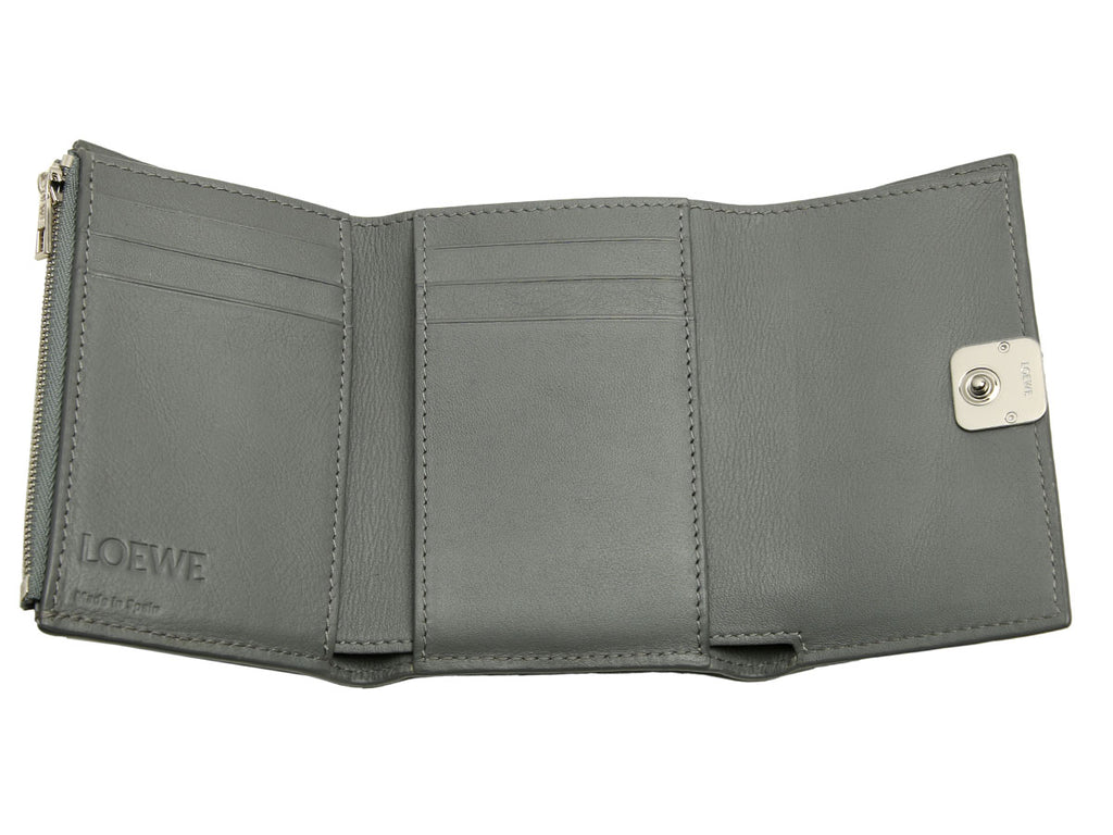 Loewe Asphalt Small Gray Anagram Trifold Wallet