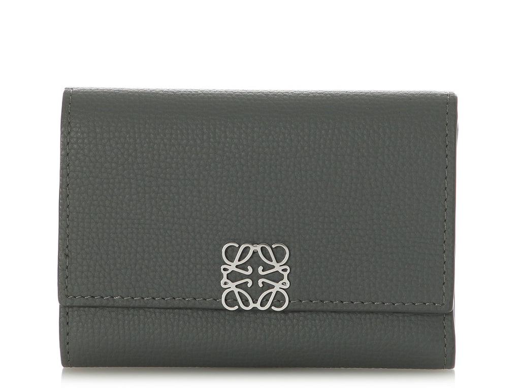 Loewe Asphalt Small Gray Anagram Trifold Wallet