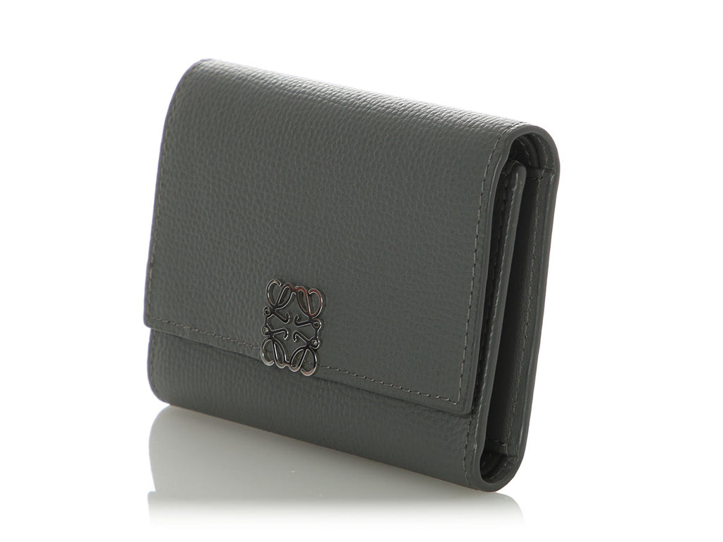 Loewe Asphalt Small Gray Anagram Trifold Wallet