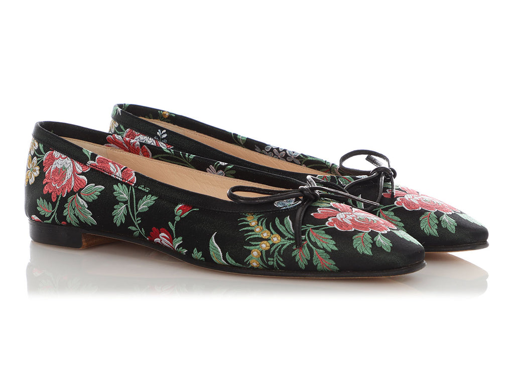 Manolo Blahnik Flower Flats