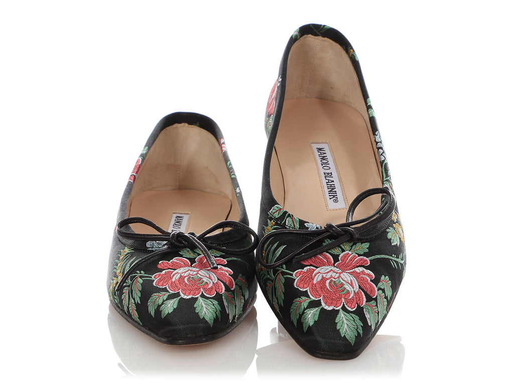 Manolo Blahnik Flower Flats