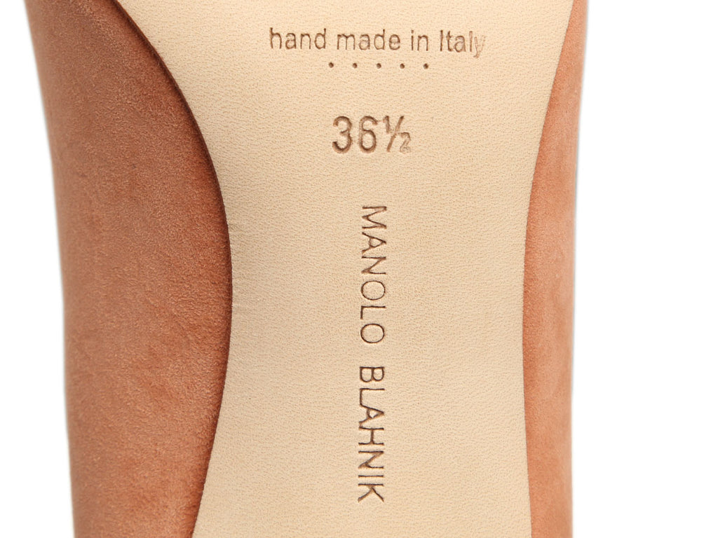 Manolo Blahnik Camel Suede and Snakeskin BB Pumps