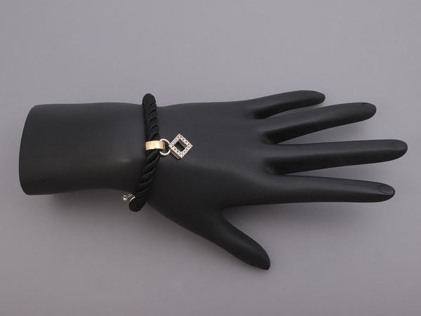 Michael Dawkins Sterling Silver and Yellow Gold Diamond Cord Bracelet