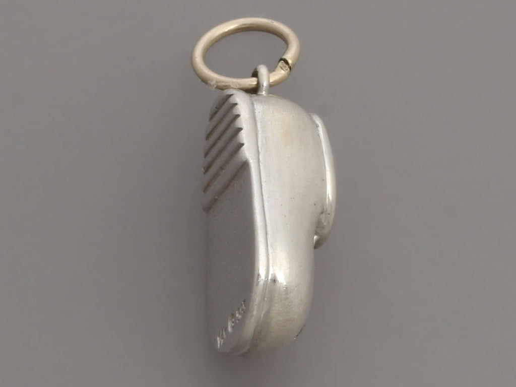 14K White Gold Diamond Baby Shoe Charm