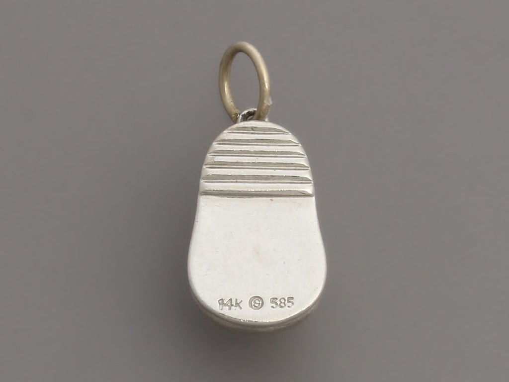 14K White Gold Diamond Baby Shoe Charm