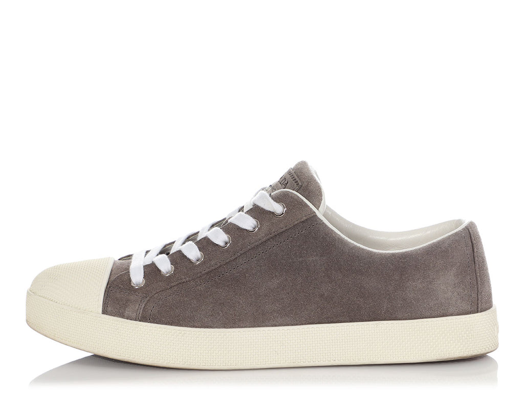 Prada Gray Suede Sneakers