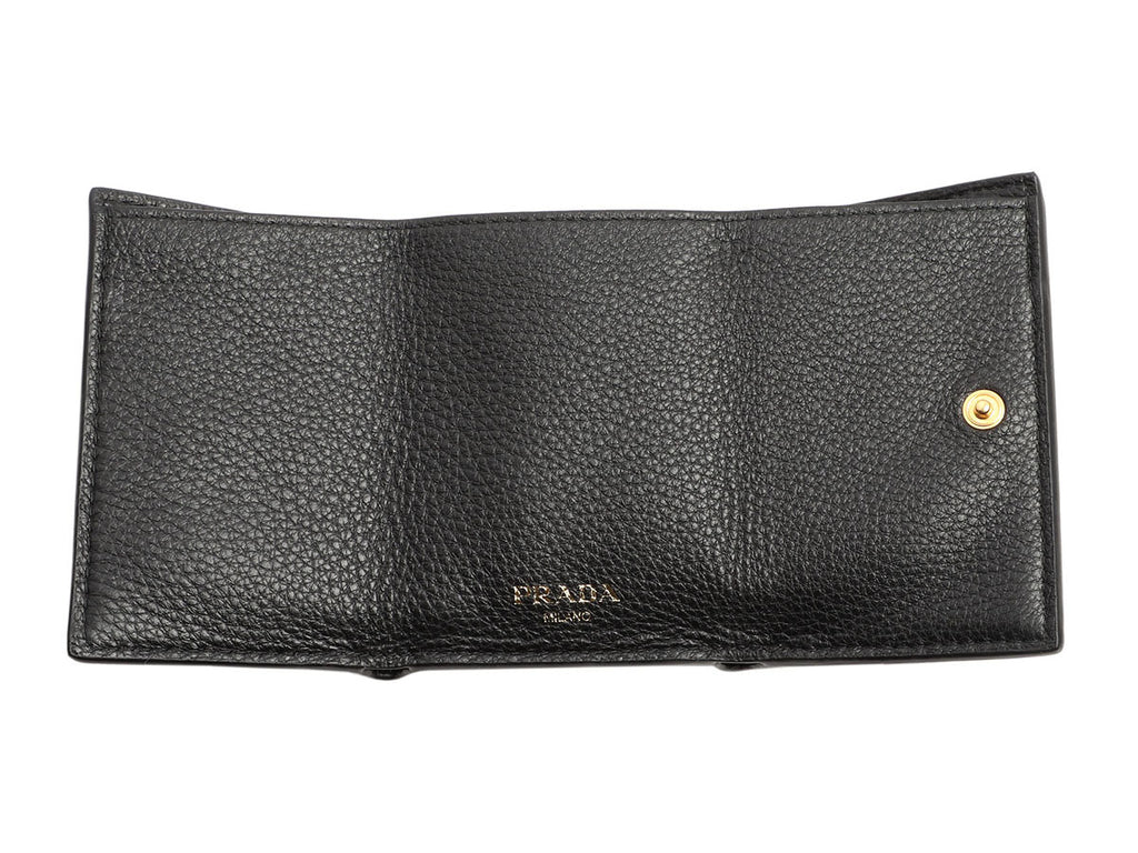 Prada Mini Black Vitello Leather Wallet