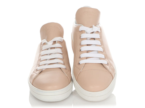 Prada Beige Leather Sneakers