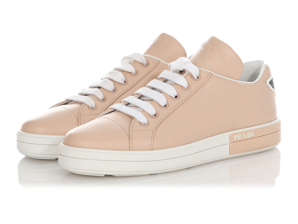 Prada Beige Leather Sneakers