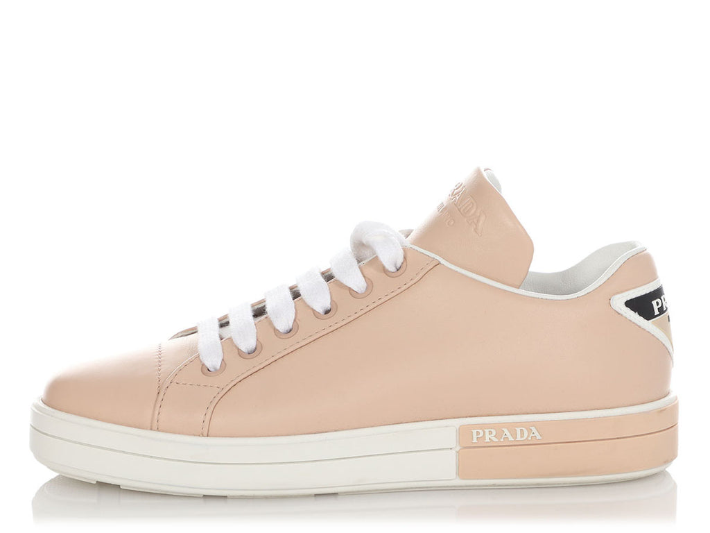 Prada Beige Leather Sneakers