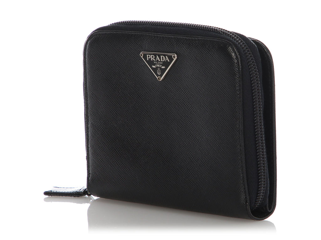 Prada Vintage Black Saffiano Wallet