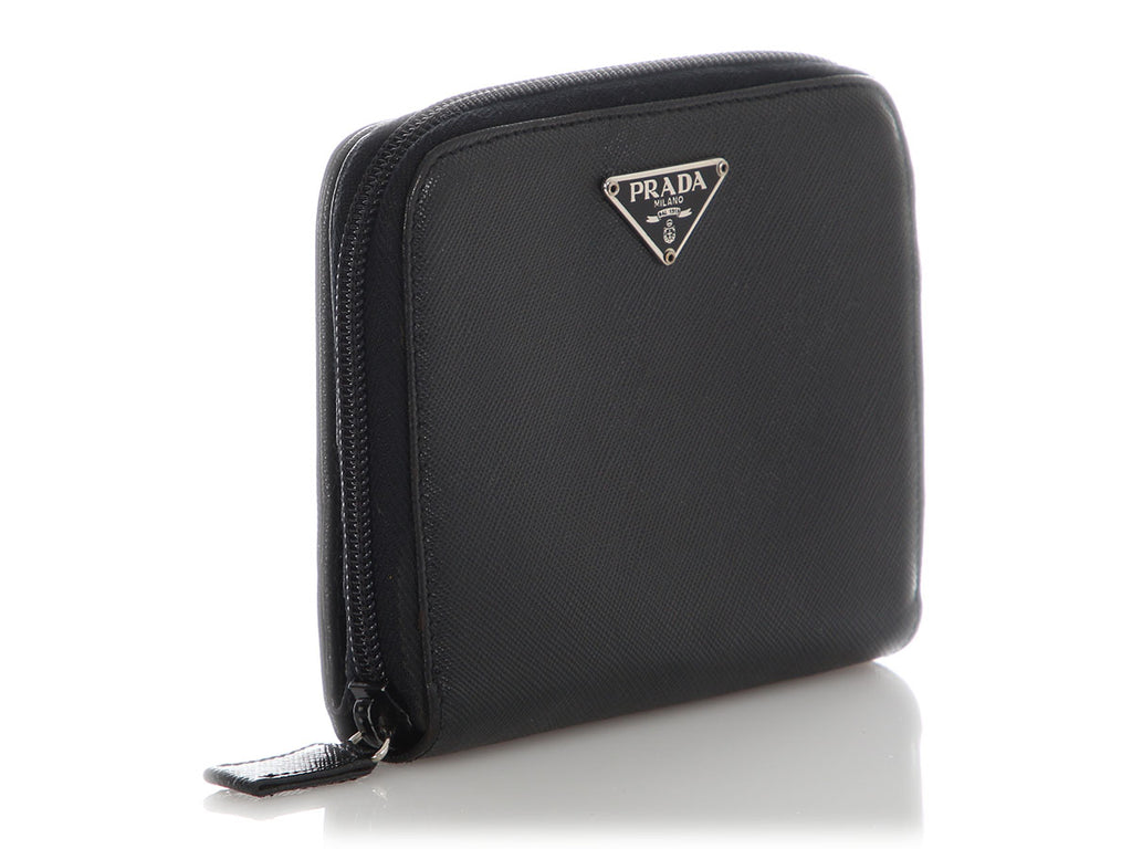 Prada Vintage Black Saffiano Wallet