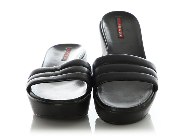 Prada sport padded platform mule