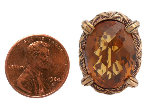 Stephen Dweck Bronze Citrine Clip-On Earrings