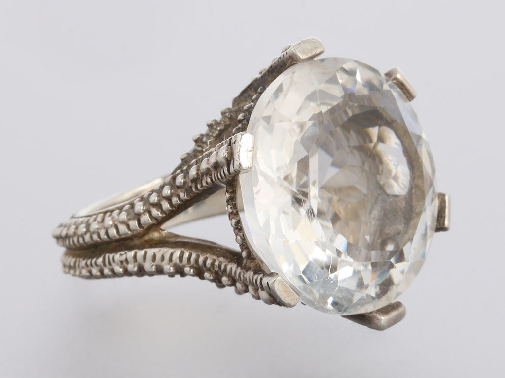 Stephen Dweck Sterling Silver Crystal Ring