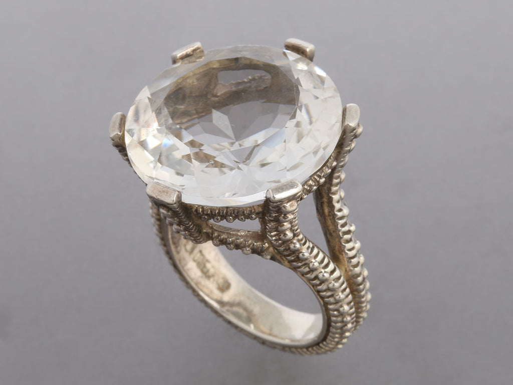 Stephen Dweck Sterling Silver Crystal Ring