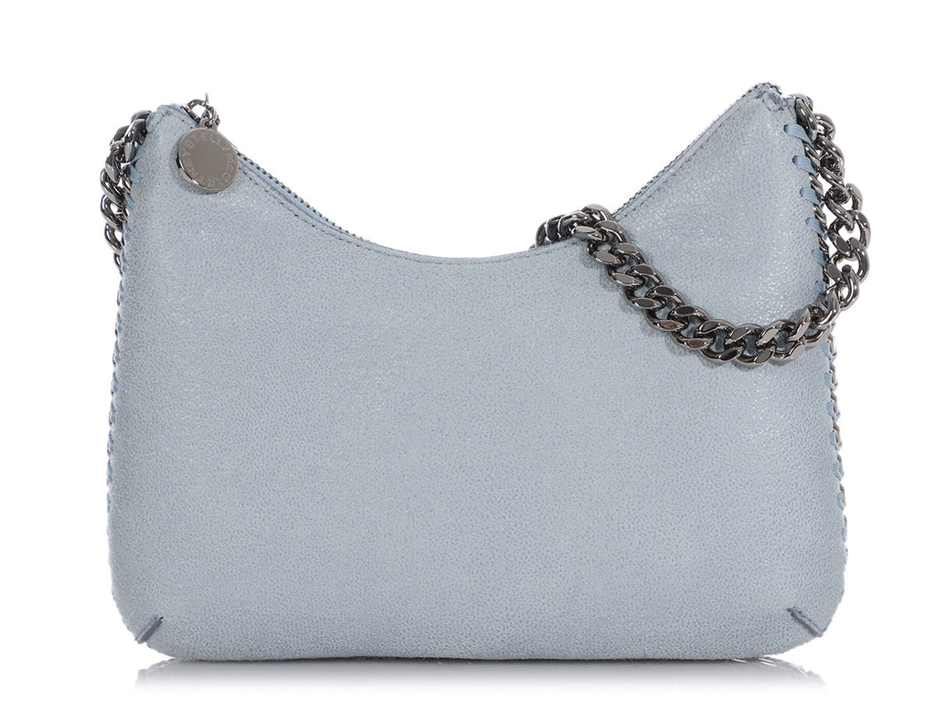 Stella McCartney Mini Light Blue Falabella Zip Shoulder Bag