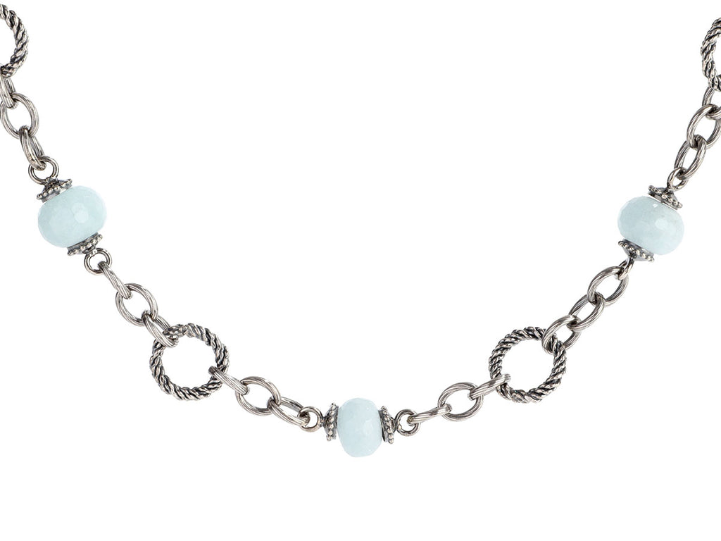 Tagliamonte Long Sterling Silver Milky Aquamarine Necklace