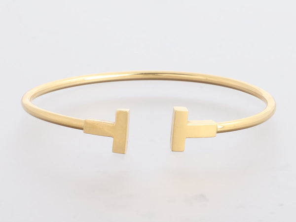 Tiffany & Co. Narrow 18k Yellow Gold T Wire Bracelet