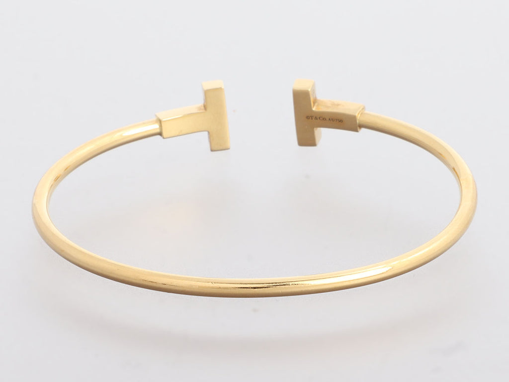 Tiffany & Co. Narrow 18k Yellow Gold T Wire Bracelet