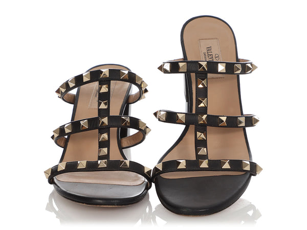 Valentino Black Rockstud Sandals