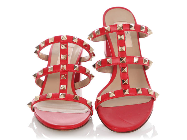 Valentino Red Rockstud Slide Sandals 60