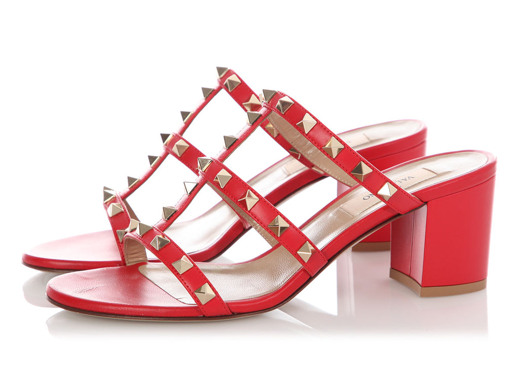 Valentino Red Rockstud Slide Sandals 60