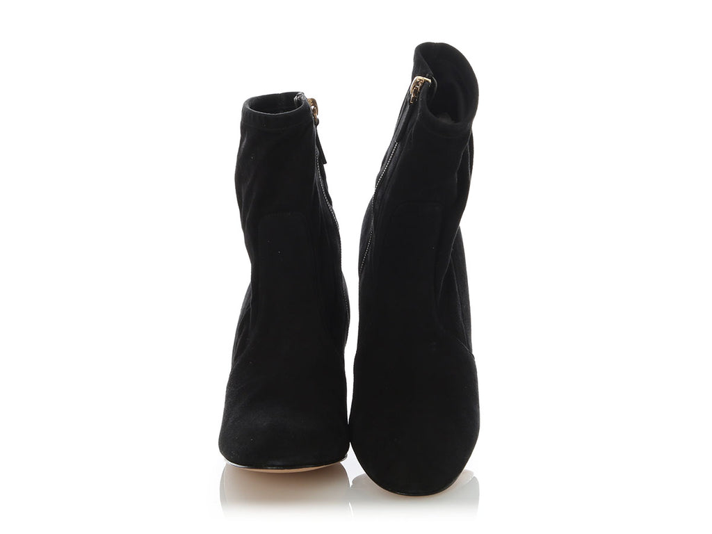 Valentino Black Suede Rockstud Ankle Boots