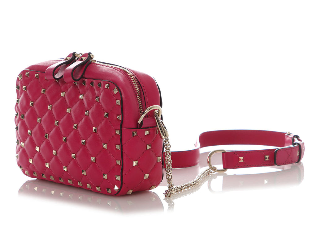 Valentino Small Magenta Rockstud Camera Crossbody