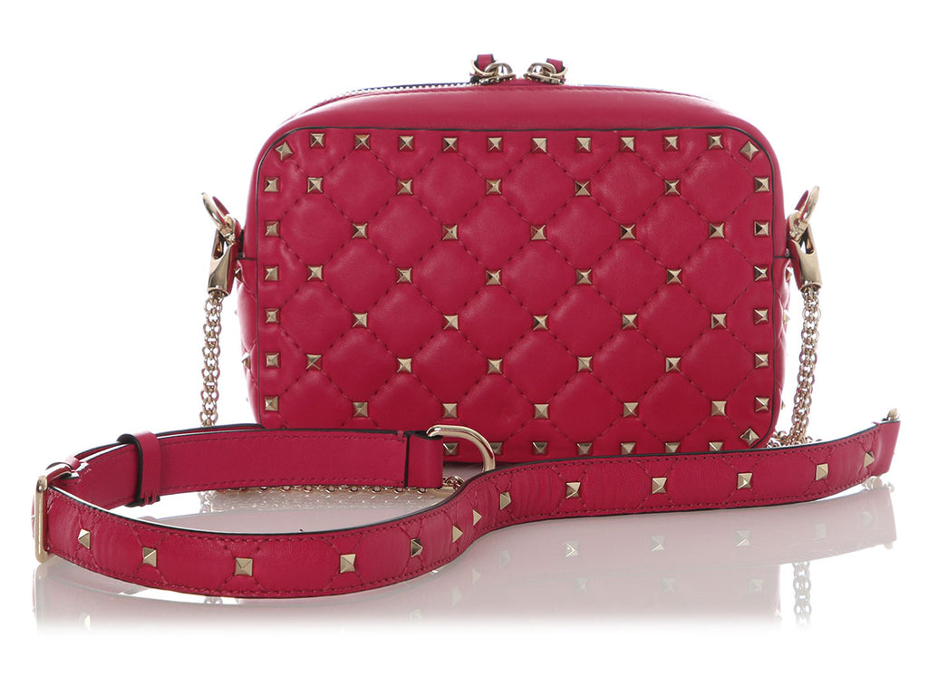 Valentino Small Magenta Rockstud Camera Crossbody