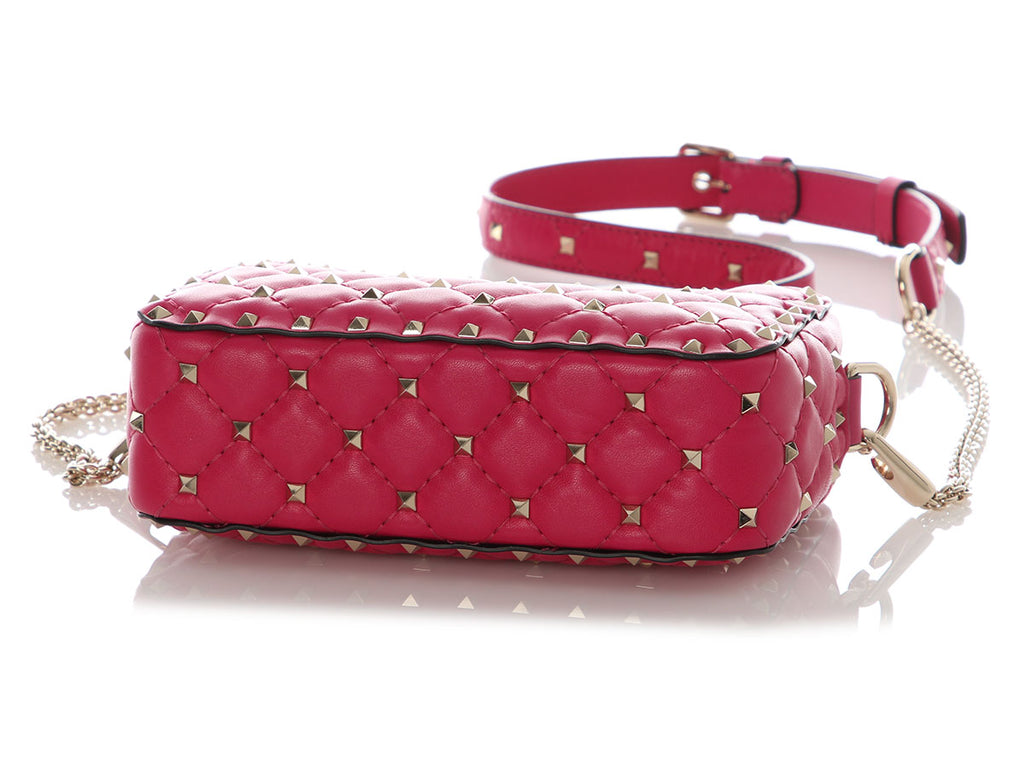 Valentino Small Magenta Rockstud Camera Crossbody